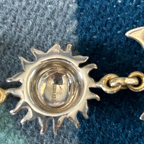 Sun/Moon silver and gold-plated bracelet and ring - Picture 2 of 2